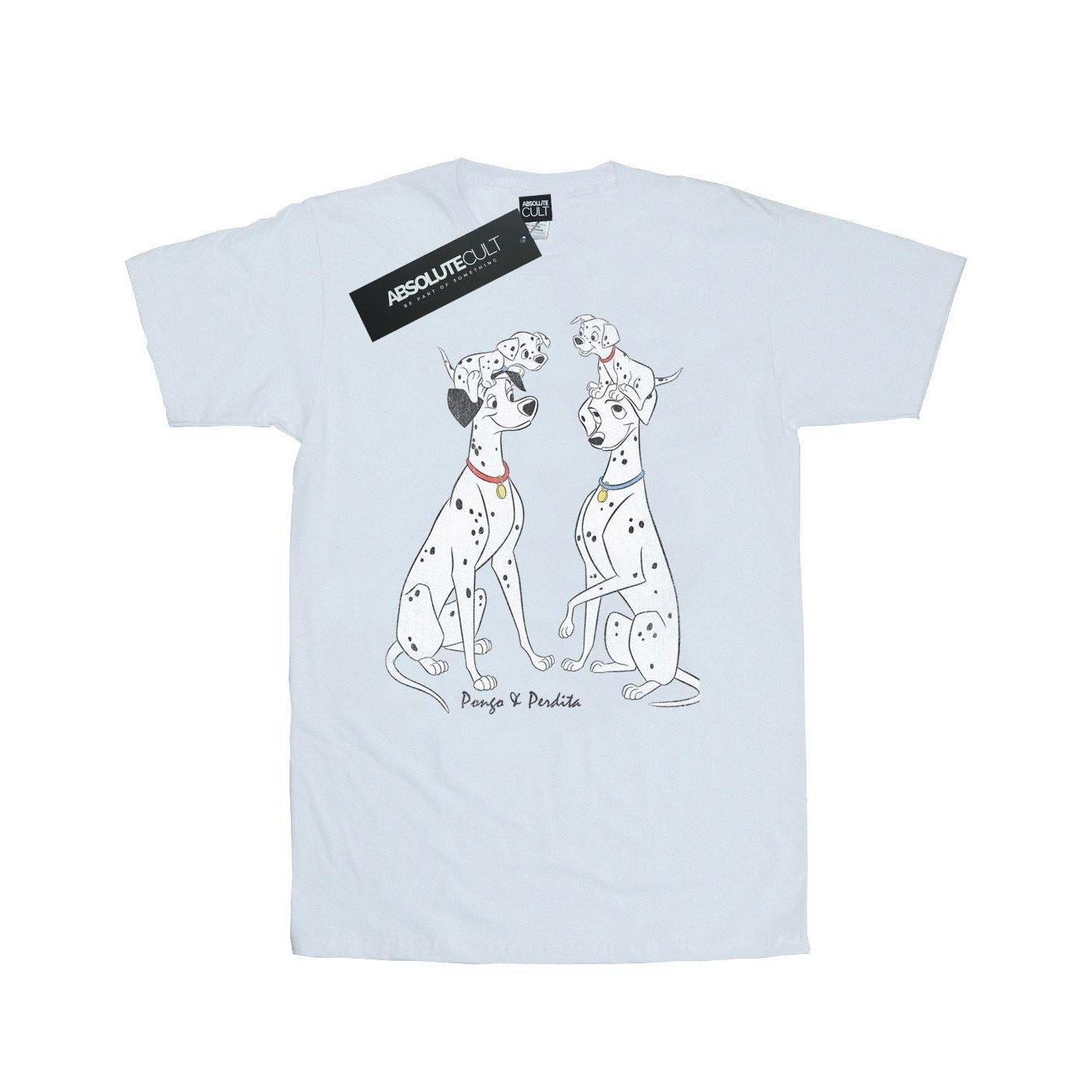 101 Dalmatians Pongo And Perdita Tshirt Uomo Blanco XL