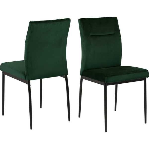 mutoni Sedia da pranzo tessuto verde scuro metallo nero 45x90,5 Sedia da pranzo tessuto verde scuro metallo nero 45x90,5