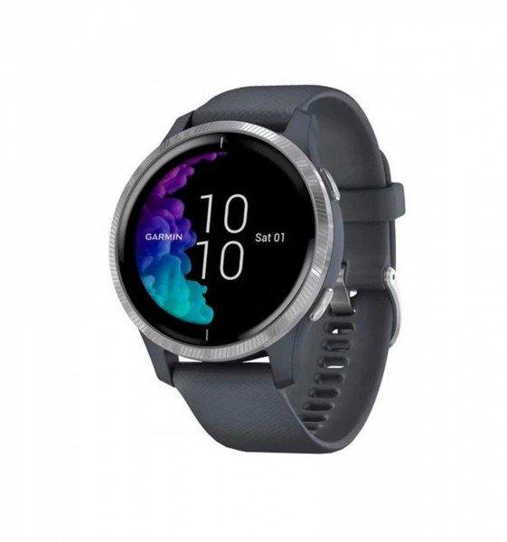 GARMIN Venu 2 - Smartwatch GPS (Larghezza: 22 mm, Silicone, Granito blu/Argento)