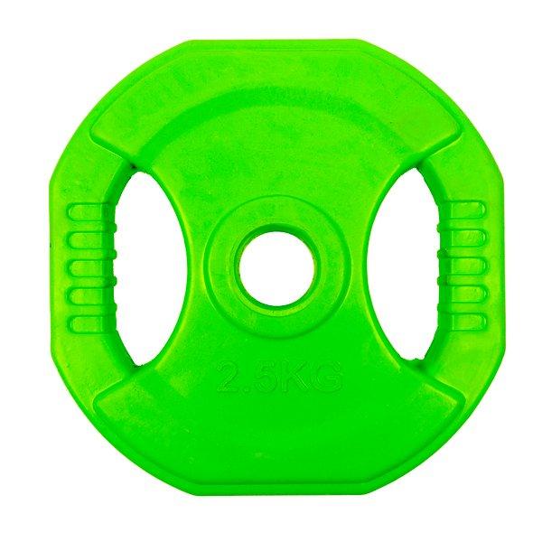 GladiatorFit Dischi Pesi In Gomma Per Pompe Con Maniglie Ø 31 Mm (set Di 2) Unisex Verde 2.5KG