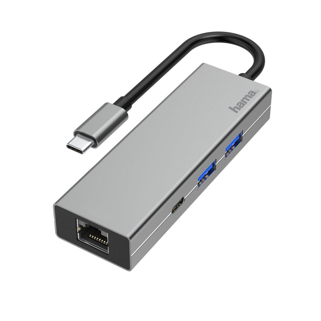 HAMA 200108 - Adattatore multiporta USB-C (Grigio)