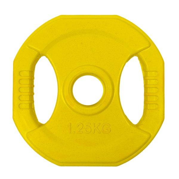 GladiatorFit Dischi Pesi In Gomma Per Pompe Con Maniglie Ø 31 Mm (set Di 2) Unisex Oro Giallo 1.25KG