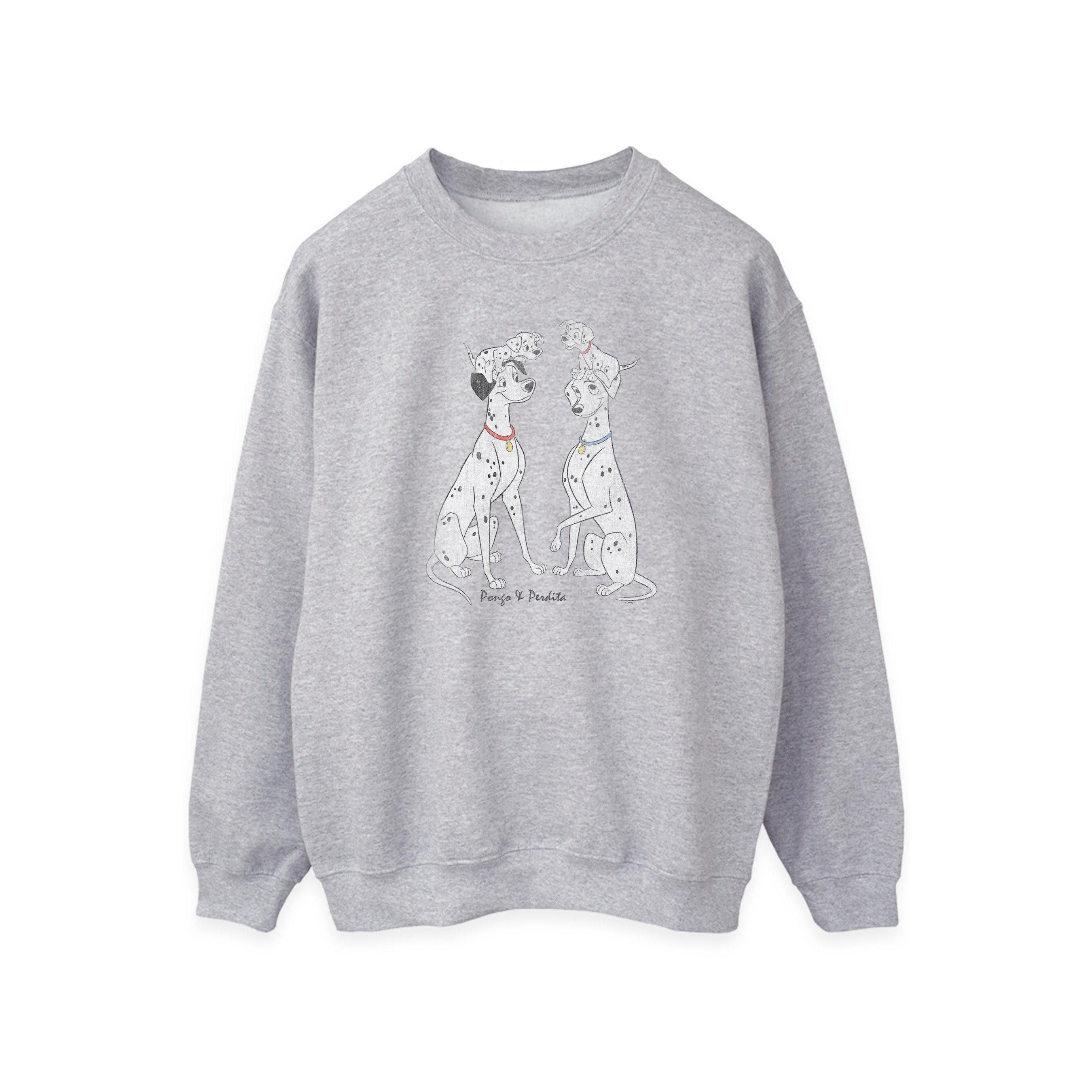 101 Dalmatians Pongo And Perdita Sweatshirt Donna Grigio XS