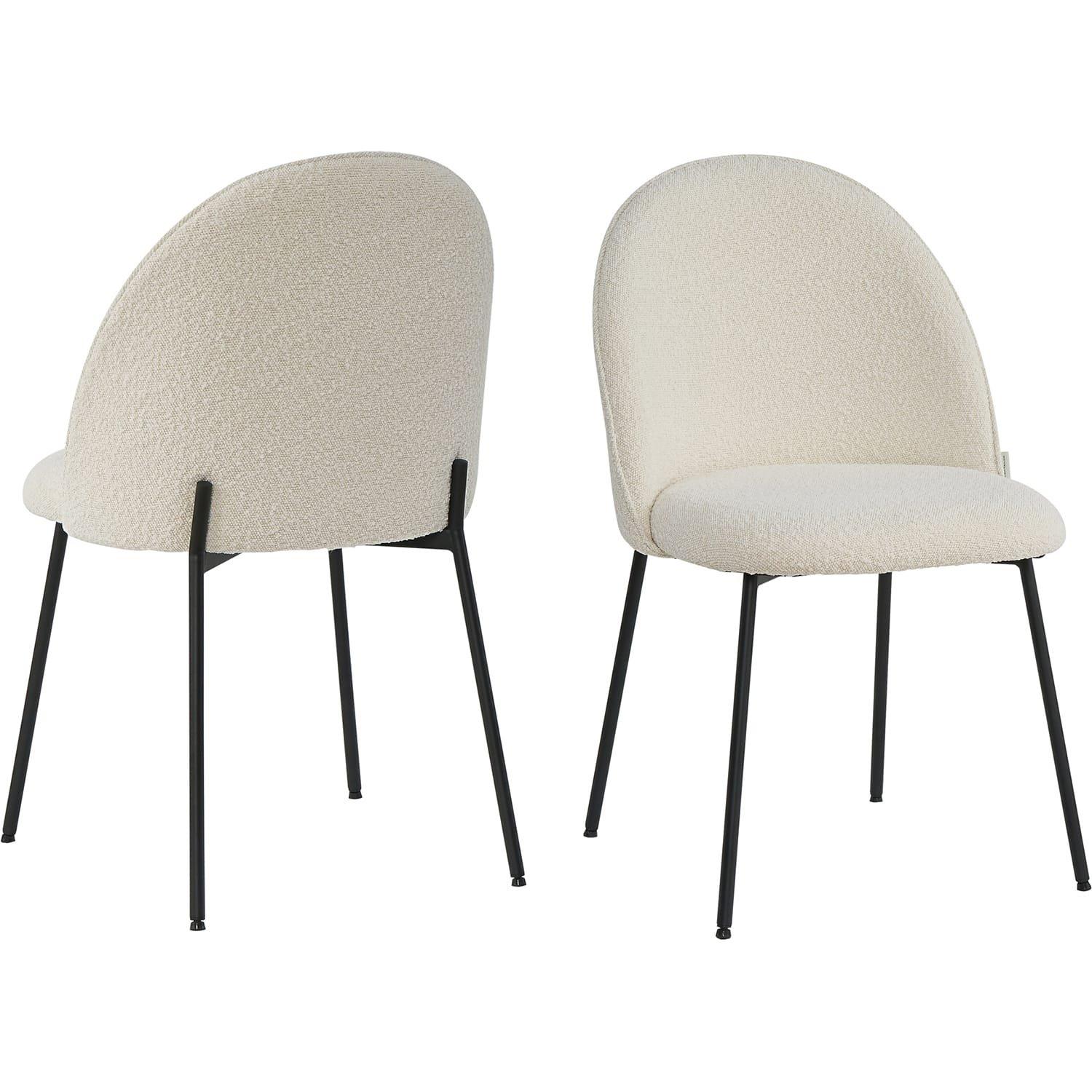 mutoni Sedia da pranzo Clusto tessuto metallo beige (set di 2) Sedia da pranzo Clusto tessuto metallo beige (set di 2)