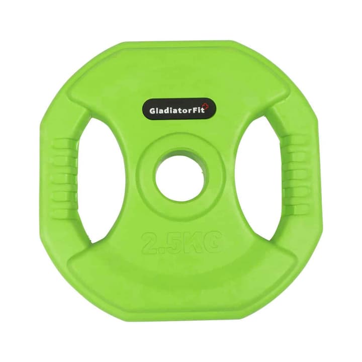 GladiatorFit Dischi Pesi In Gomma Per Pompe Con Maniglie Ø 31 Mm (set Di 2) Unisex Verde 2.5KG