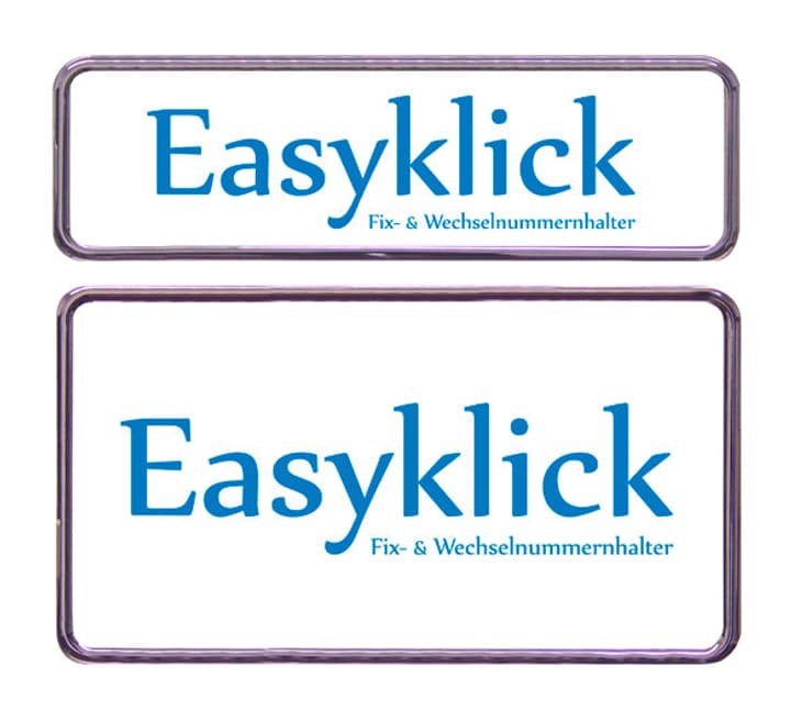 Easyklick Set per portatarga effetto cromo 30 x 16 + 30 x 8 cm