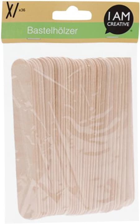 I AM CREATIVE Bastoncini di legno per bricolage naturali, bastoncini di legno con estremità rotonde, marrone, 150 x 20 mm, 36 pezzi