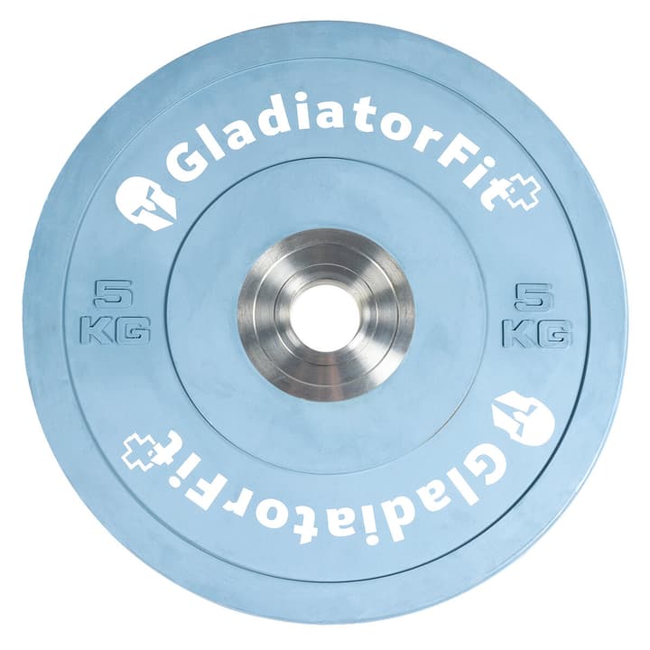 GladiatorFit Disco da competizione rivestito in gomma Ø 51mm : 5 KG Dischi per manubri