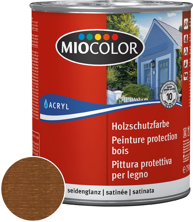 Miocolor Acryl Vernice trasparente per legno Castagna 750 ml