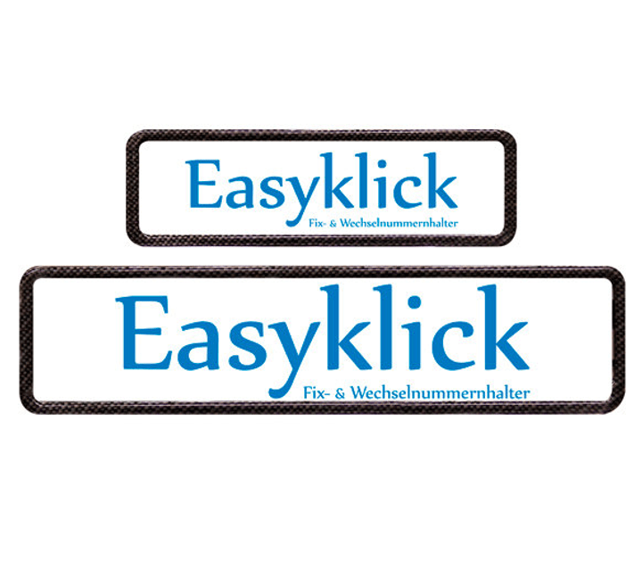 Easyklick Set per portatarga carbonio 50 x 11 + 30 x 8 cm