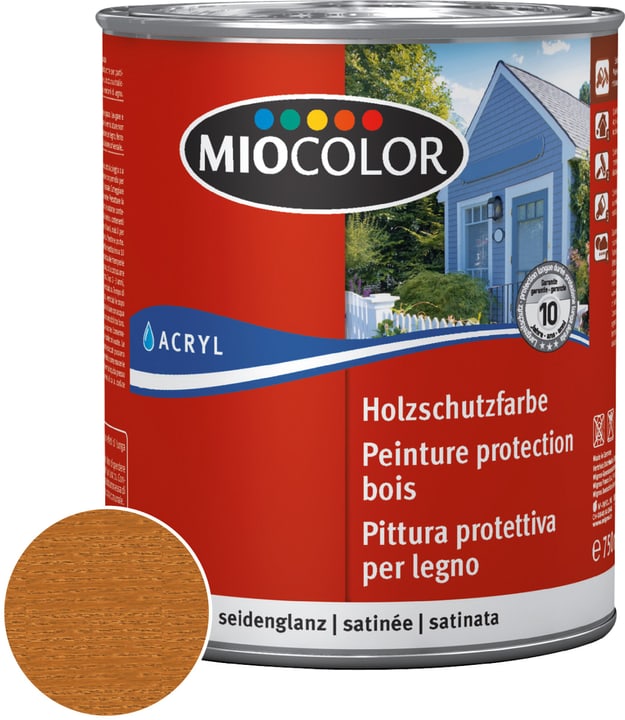 Miocolor Acryl Vernice trasparente per legno Teak 750 ml
