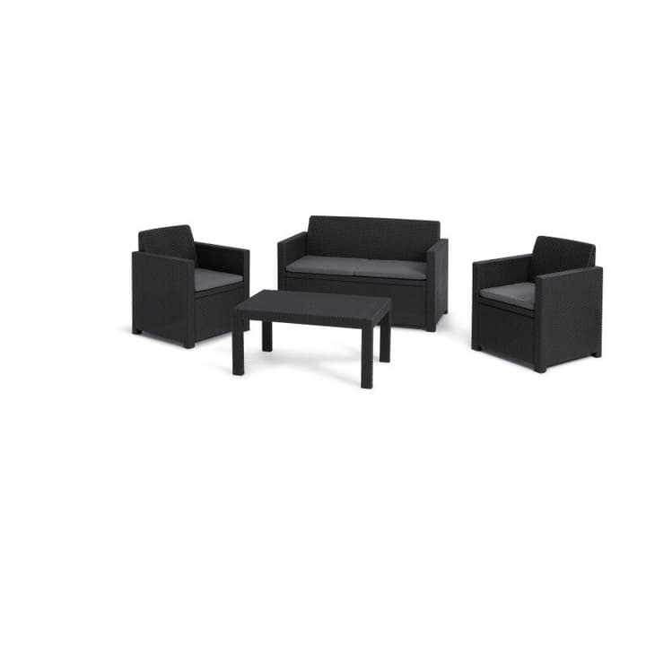 Keter Merano Lounge Set grafite Divano a 2 posti + 2 poltrone + tavolo