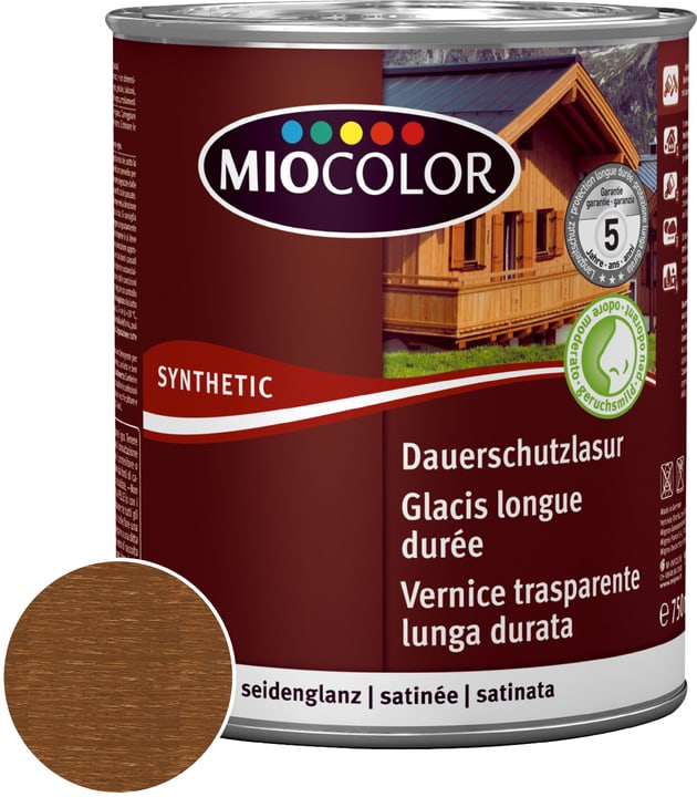 Miocolor Vernice trasparente lunga durata Castagna 750 ml