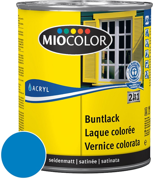 Miocolor Acryl Vernice colorata satinata Blu cielo 125 ml
